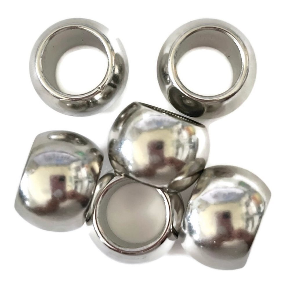 As low As $2 Large Smooth CCB Platinum Barrel Scarf Tube Spacer Macrame 15mm (6)